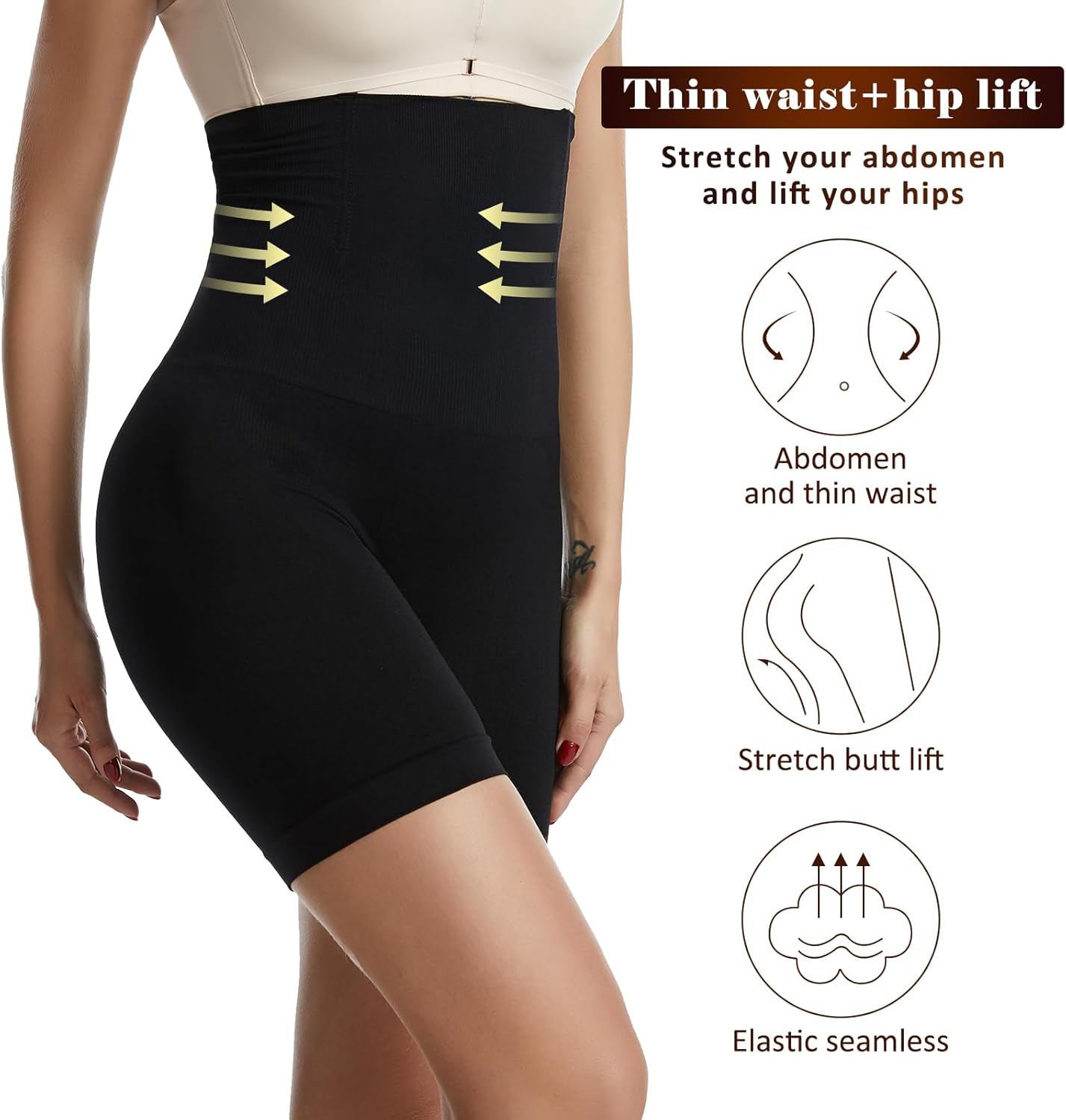 🔥 Faja moldeadora Negro-Reductora de Cintura Alta para Mujer