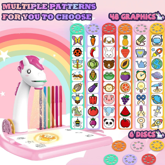 Escritorio de aprendizaje para niños unicornio rosa