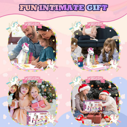 Escritorio de aprendizaje para niños unicornio rosa