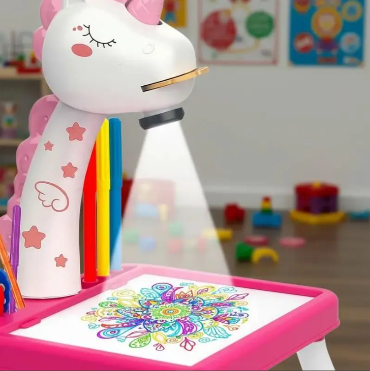 Escritorio de aprendizaje para niños unicornio rosa
