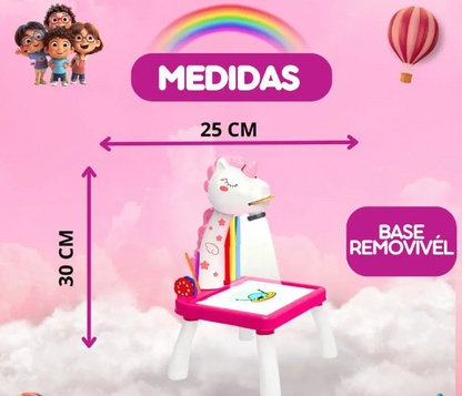 Escritorio de aprendizaje para niños unicornio rosa