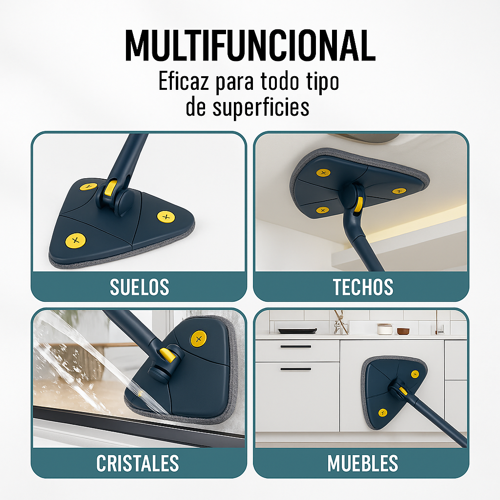 Pack 2+1 - Fregona telescópica +  kit de paños de limpieza